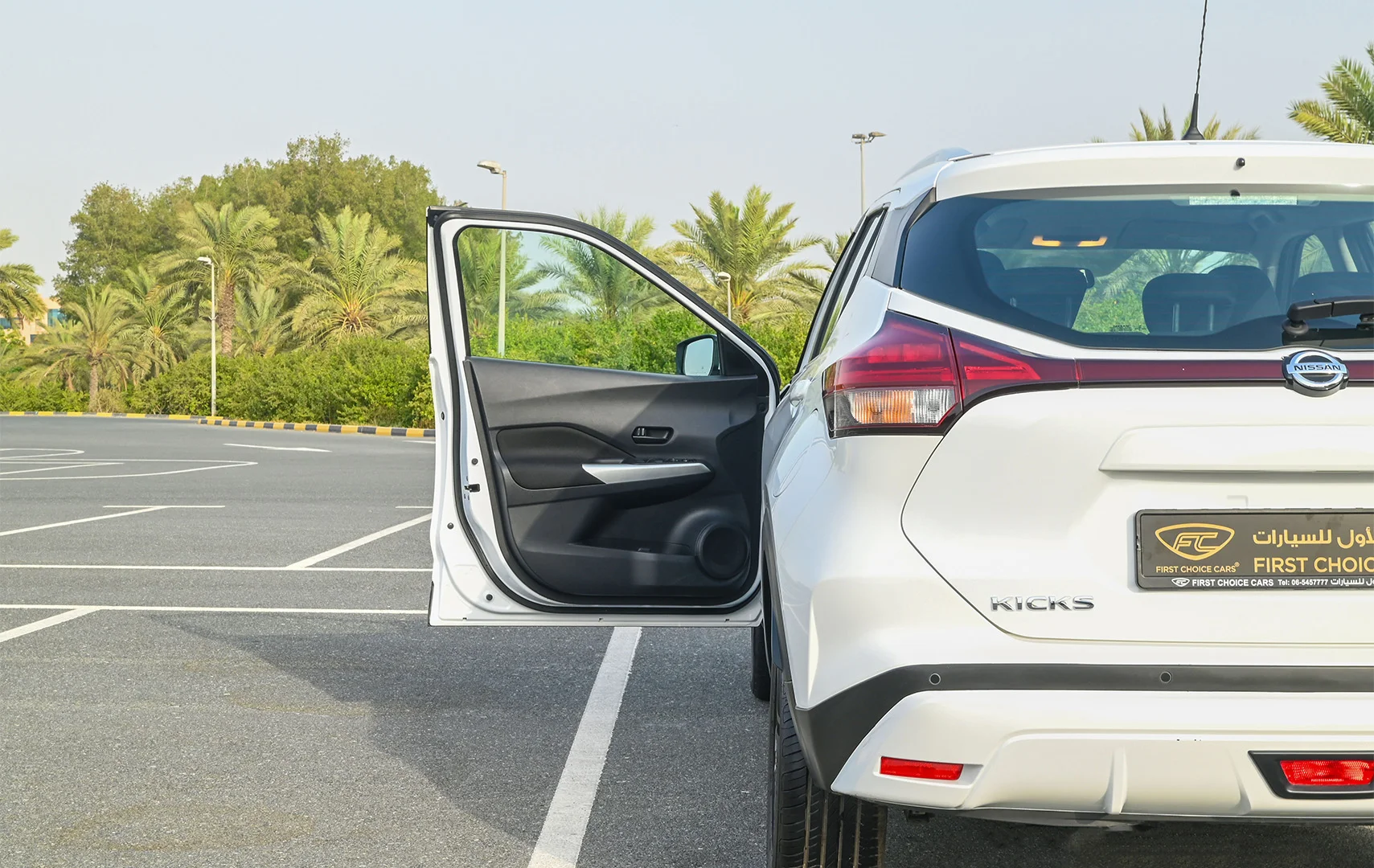 Used 2022 Nissan Kicks S White – Taillight Close-up at First Choice Cars Sharjah