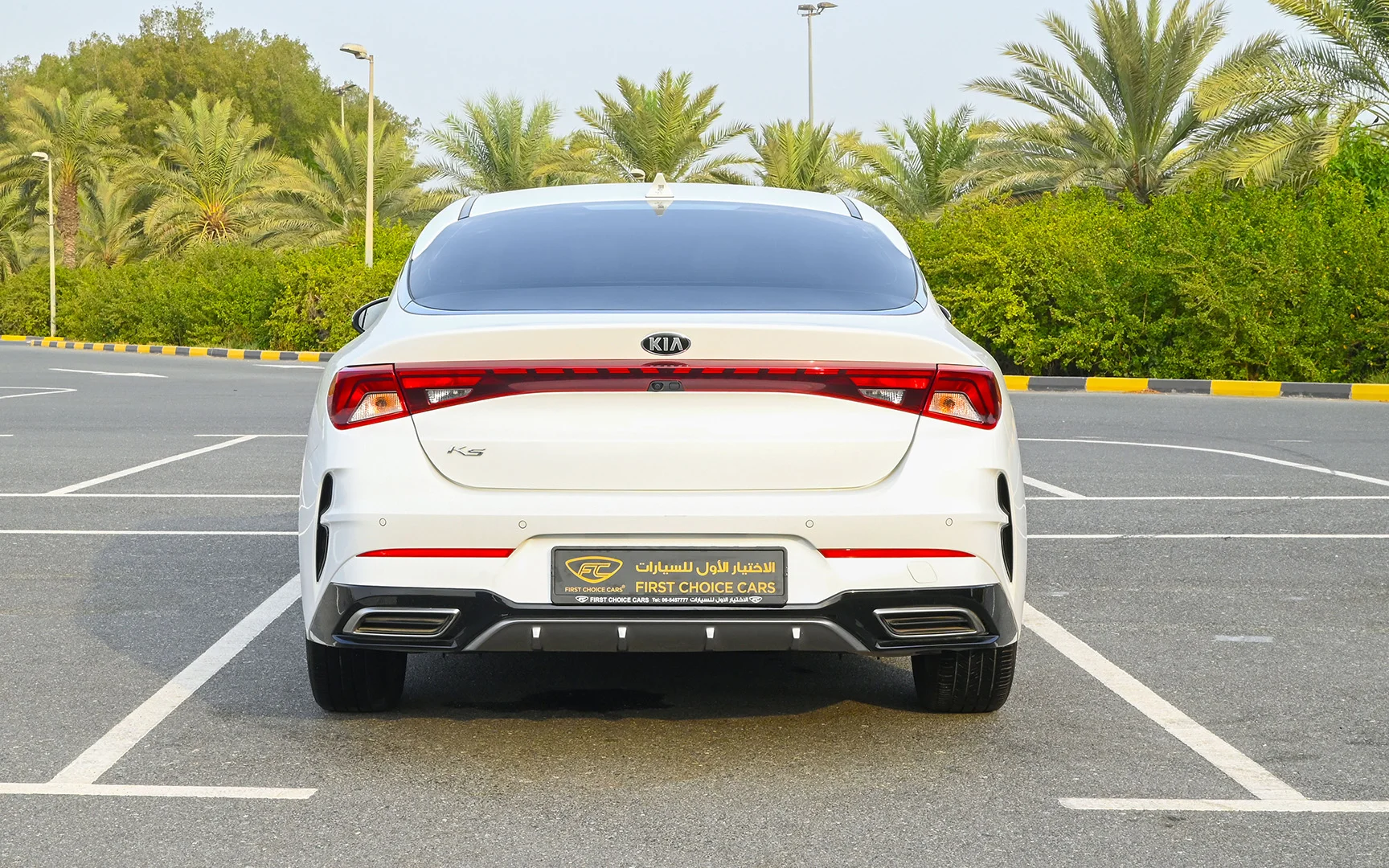 Used 2020 KIA K5 Lx White – Back/Rear View at First Choice Cars Sharjah