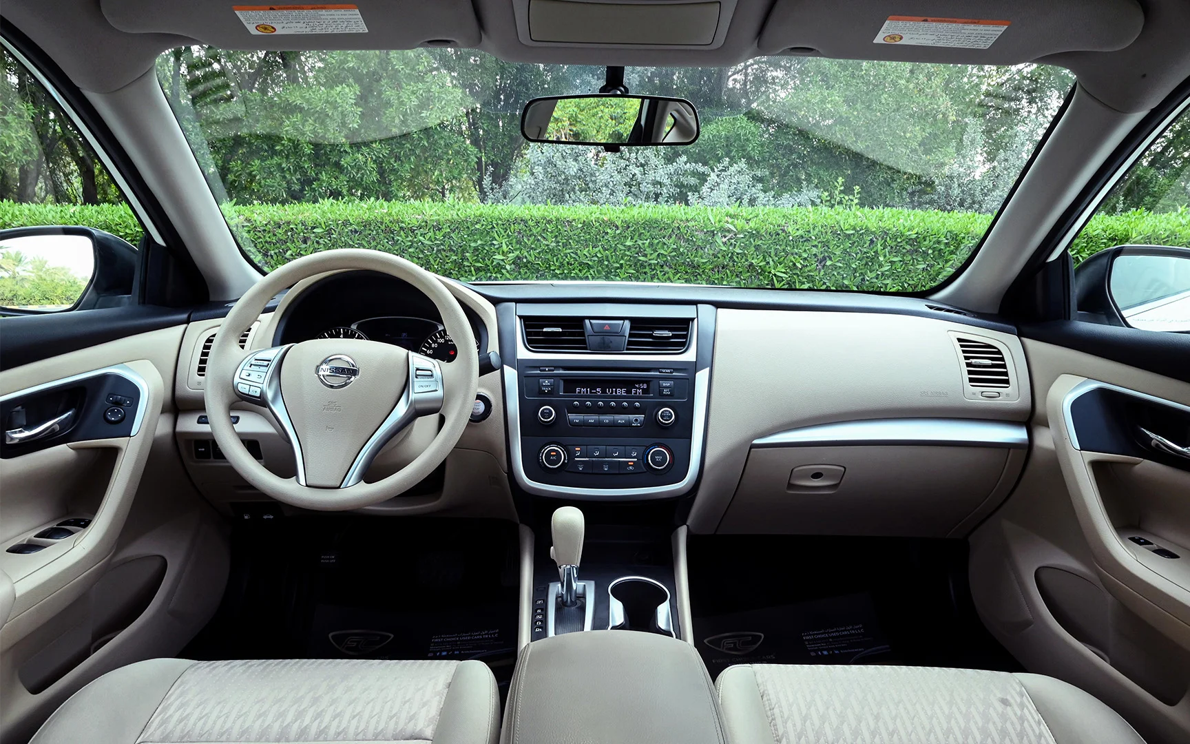 Used 2018 Nissan Altima S White – Front Cabin / Dashboard Full View at First Choice Cars Sharjah