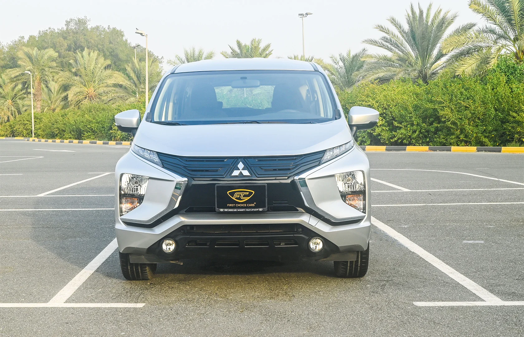 Used 2021 Mitsubishi XPANDER Highline Silver – Front View at First Choice Cars Sharjah