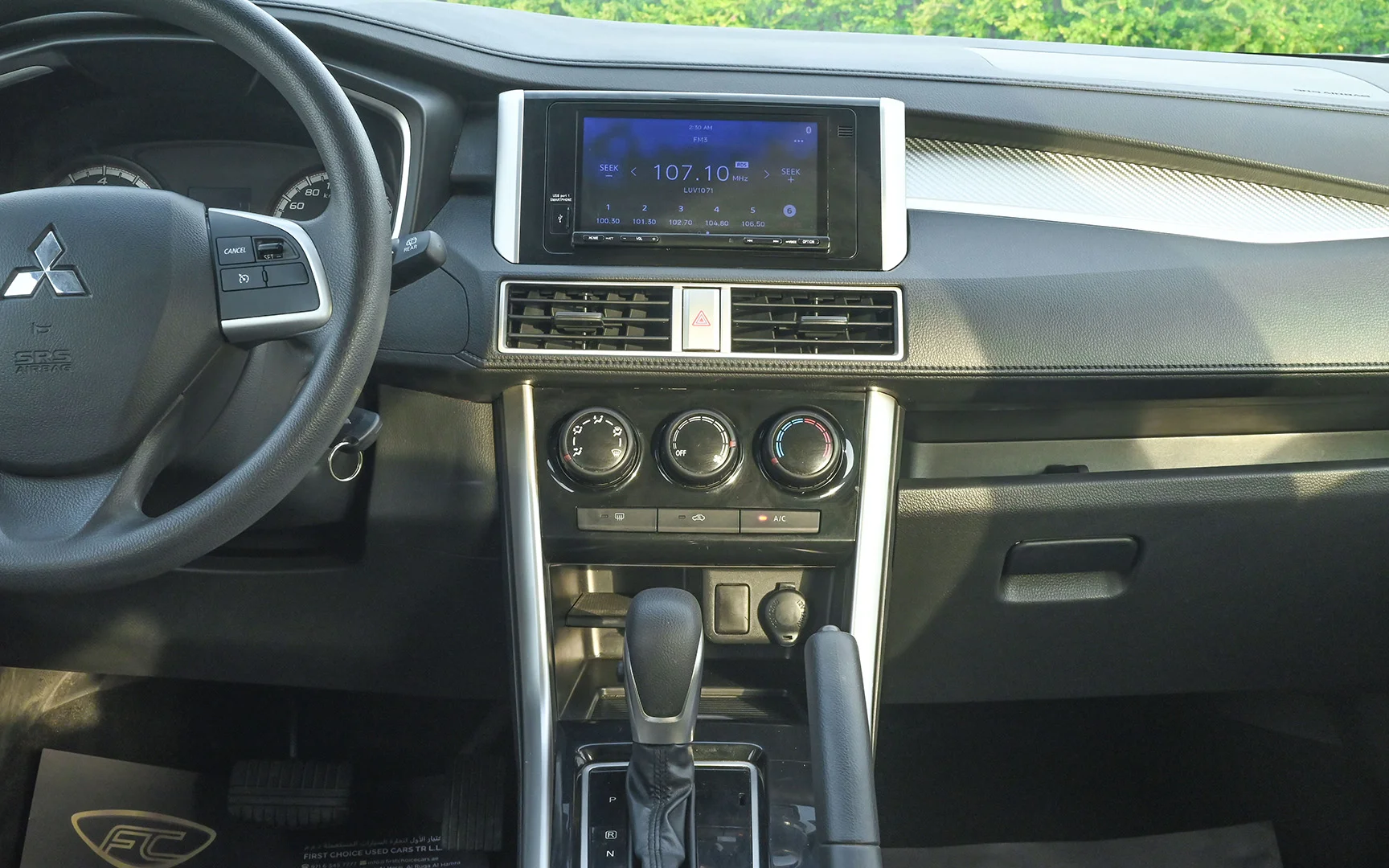 Used 2021 Mitsubishi XPANDER Highline Silver – Front Cabin / Dashboard Full View at First Choice Cars Sharjah