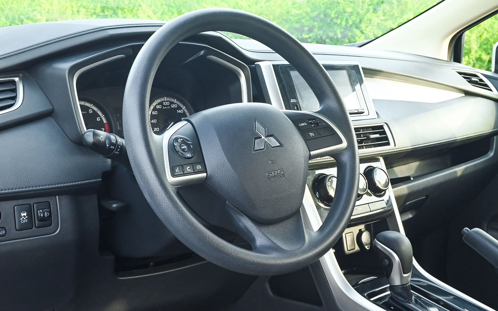 Used 2021 Mitsubishi XPANDER Highline Silver – Driver Side Dashboard & Steering View at First Choice Cars Sharjah