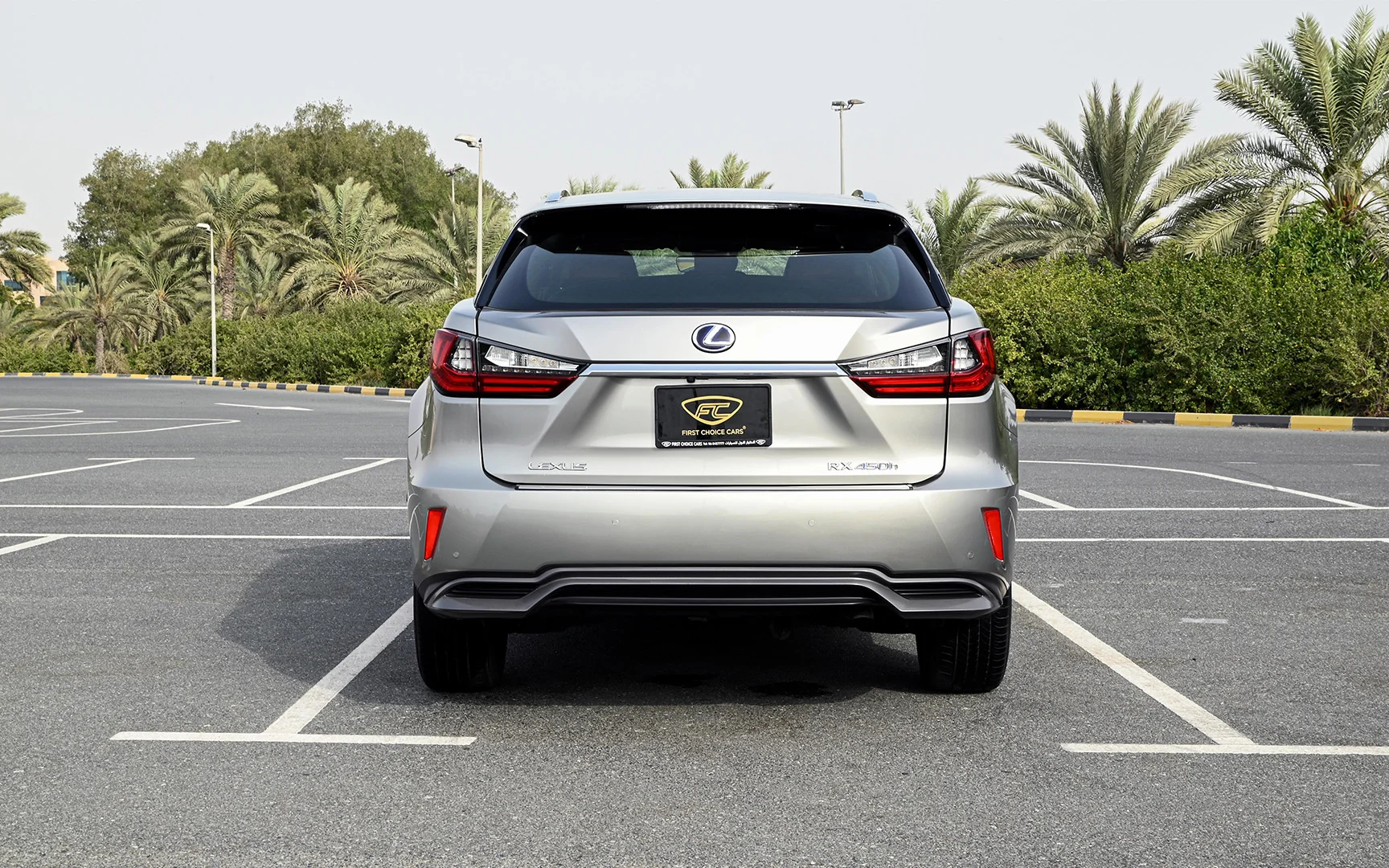 Used 2017 Lexus RX-Series RX 450h L Platinum Silver – Back/Rear View at First Choice Cars Sharjah