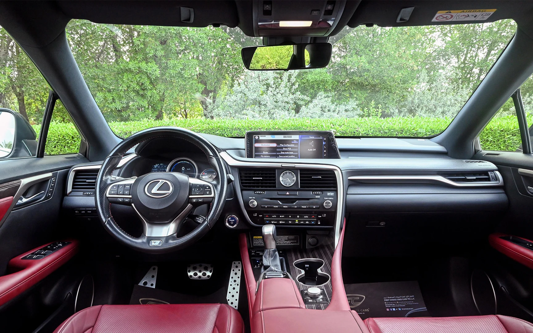 Used 2017 Lexus RX-Series RX 450h L Platinum Silver – Front Cabin / Dashboard Full View at First Choice Cars Sharjah