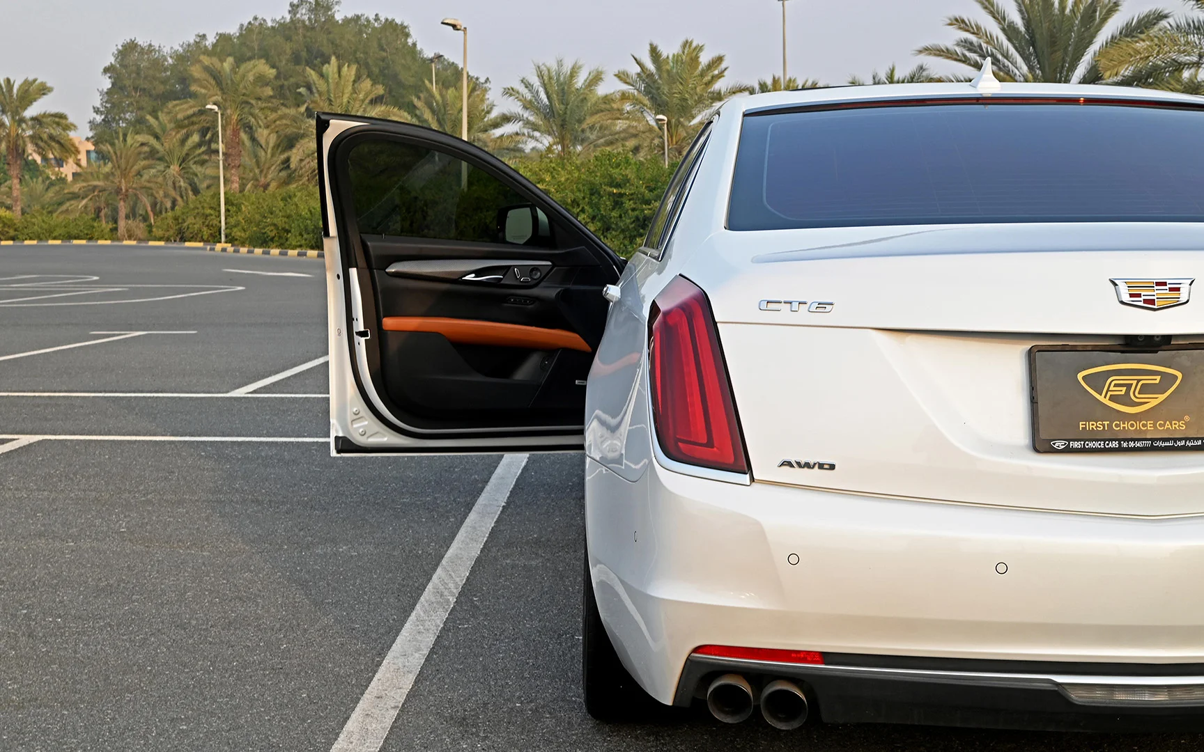 Used 2017 Cadillac CT6 Luxury White – Taillight Close-up at First Choice Cars Sharjah