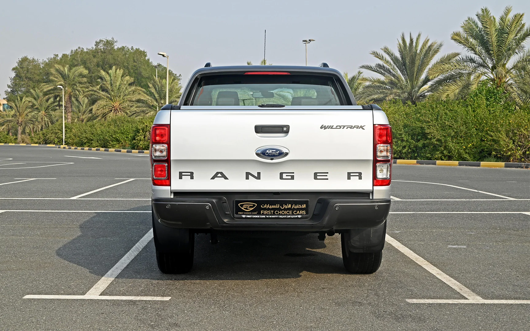 Used 2021 Ford Ranger Wildtrak in Silver – Back/Rear View for Sale at First Choice Cars Dubai Sharjah