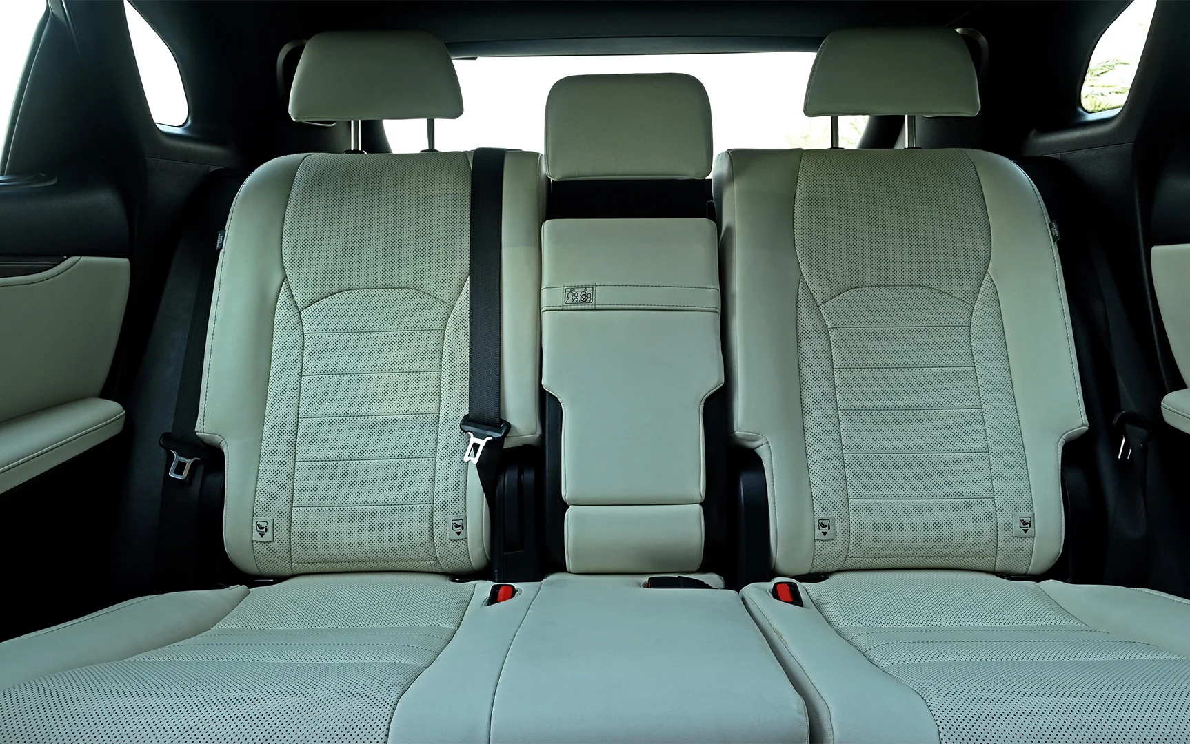 Used 2017 Lexus RX-Series RX 450h F Sport Silver – Rear Seat View at First Choice Cars Sharjah