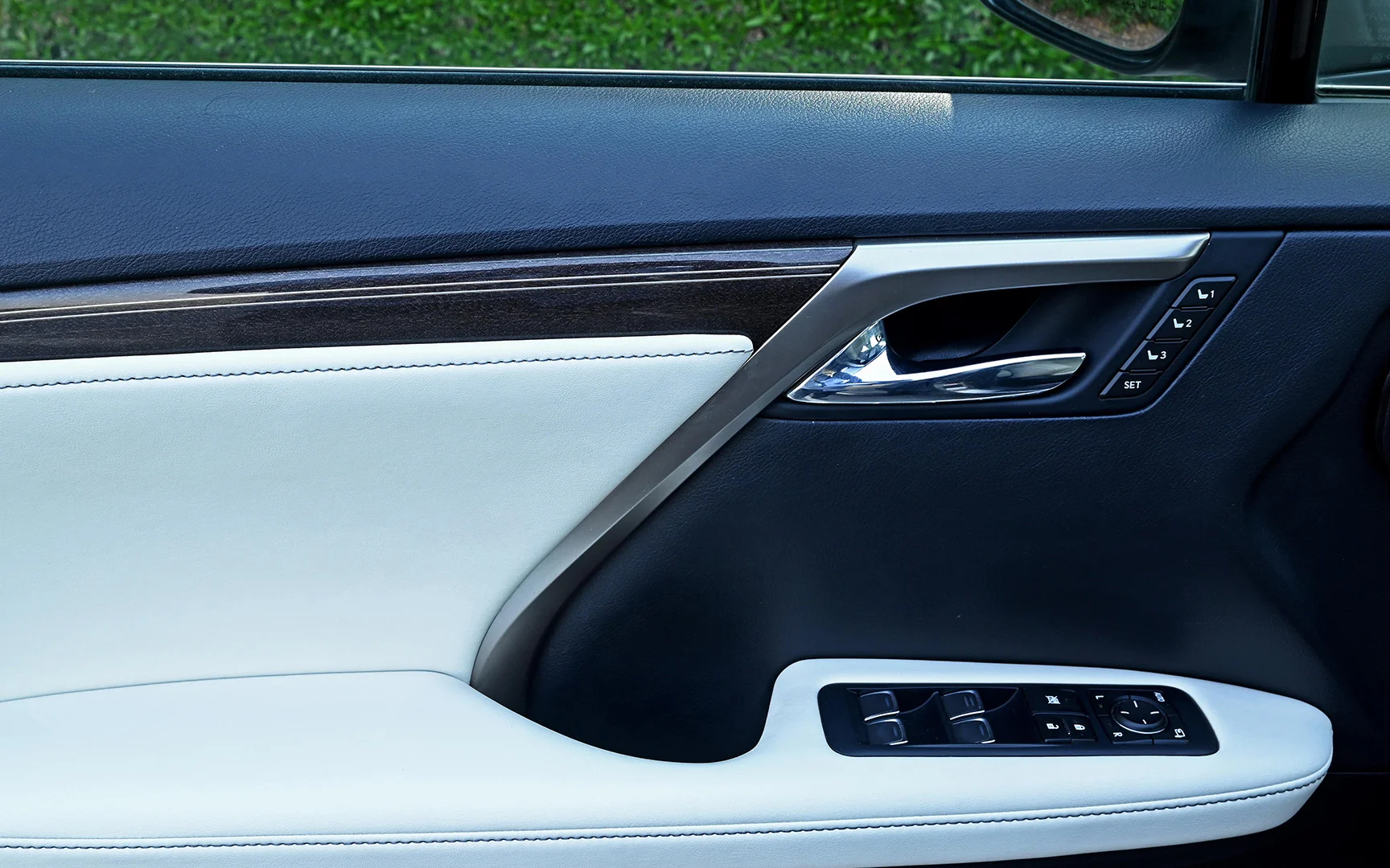 Used 2017 Lexus RX-Series RX 450h F Sport Silver – Driver Door Panel Full View at First Choice Cars Sharjah