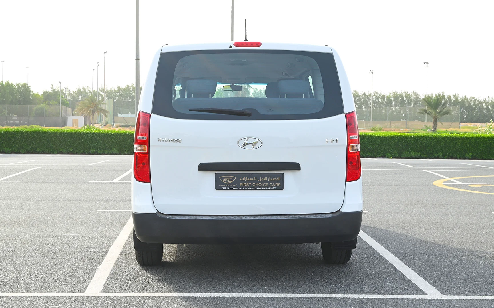 Used 2018 Hyundai H1 12-Seater Wagon White – Back/Rear View at First Choice Cars Sharjah