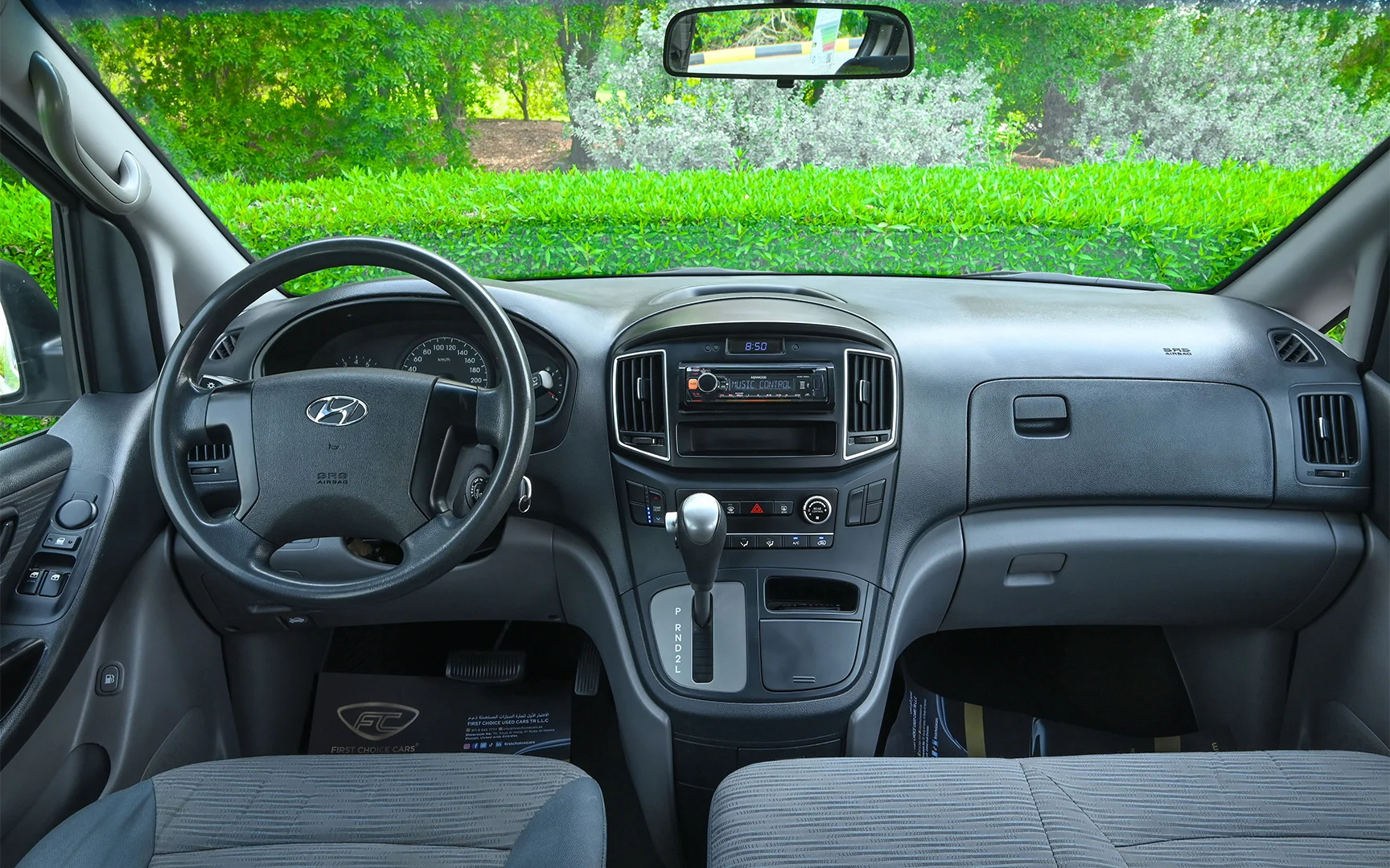 Used 2018 Hyundai H1 12-Seater Wagon White – Front Cabin / Dashboard Full View at First Choice Cars Sharjah