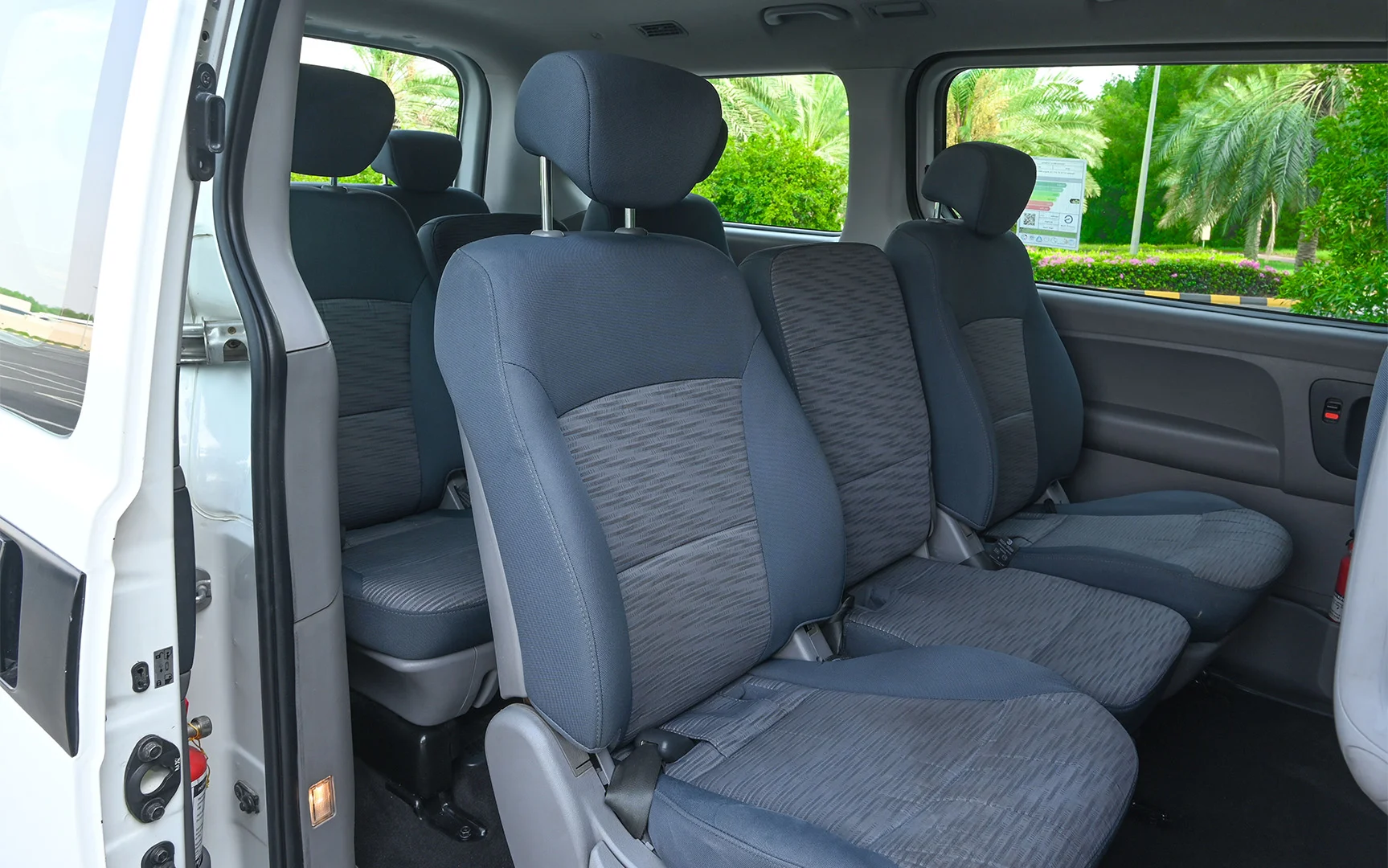 Used 2018 Hyundai H1 12-Seater Wagon White – Rear Passenger Side Cabin View at First Choice Cars Sharjah