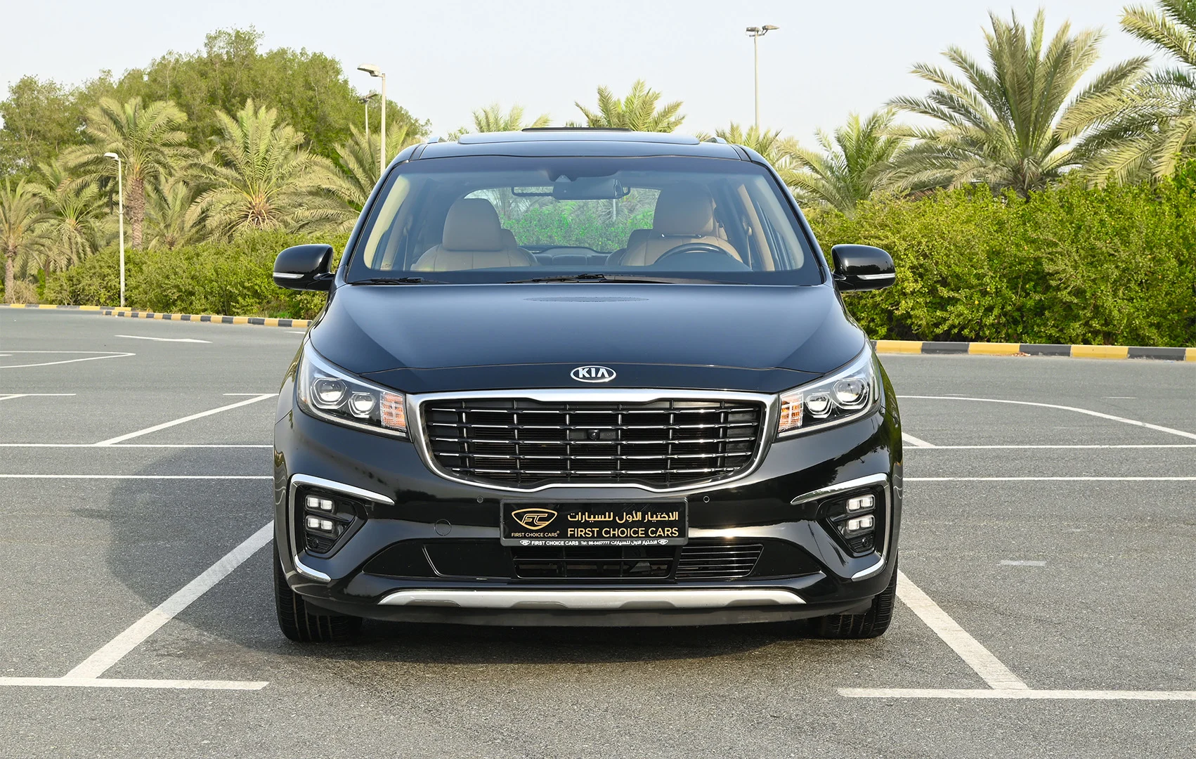 Used 2020 KIA Carnival Ex Black – Front View at First Choice Cars Sharjah