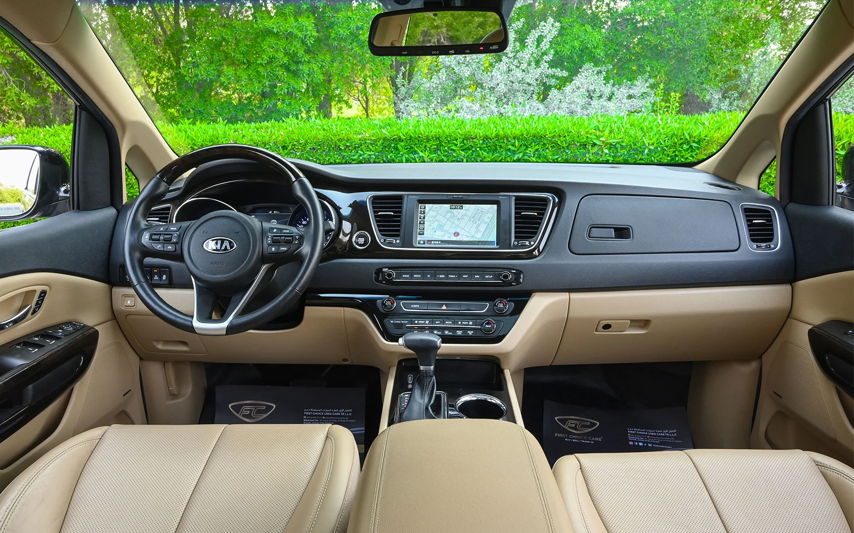 Used 2020 KIA Carnival Ex Black – Front Cabin / Dashboard Full View at First Choice Cars Sharjah