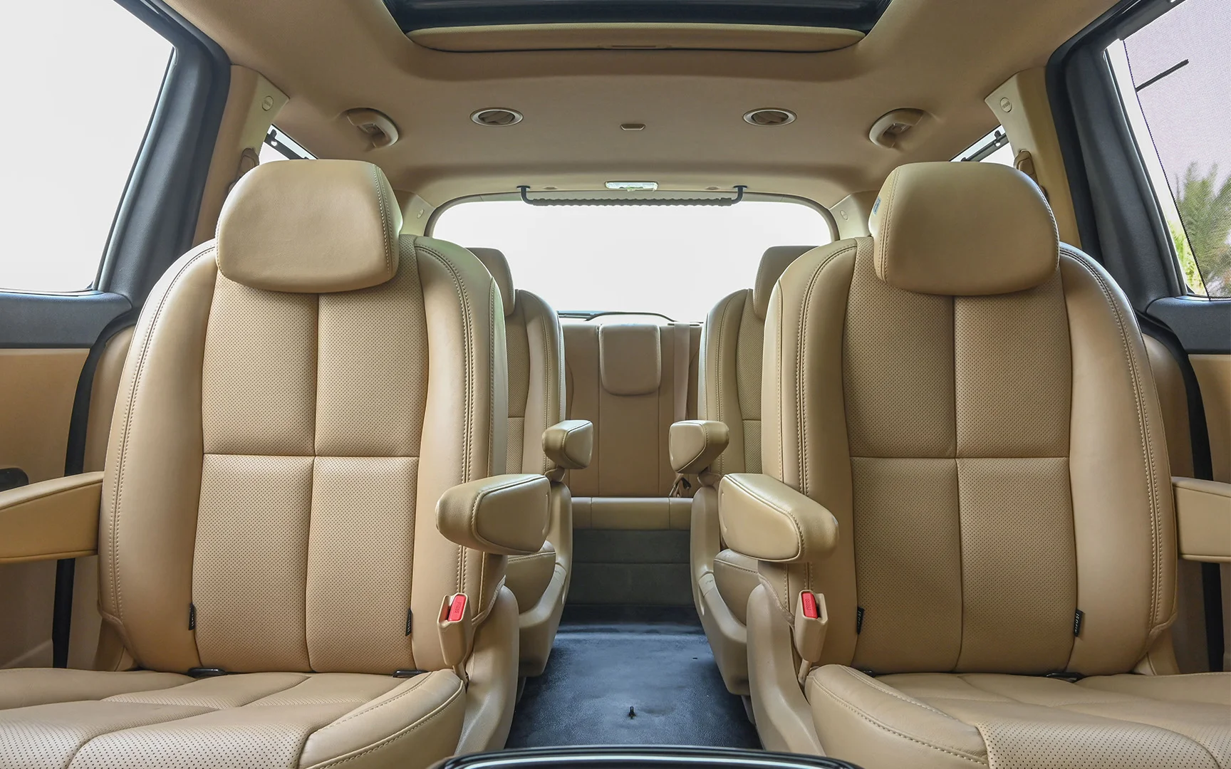 Used 2020 Kia Carnival EX in Black – Rear Seat View for Sale at First Choice Cars Dubai Sharjah