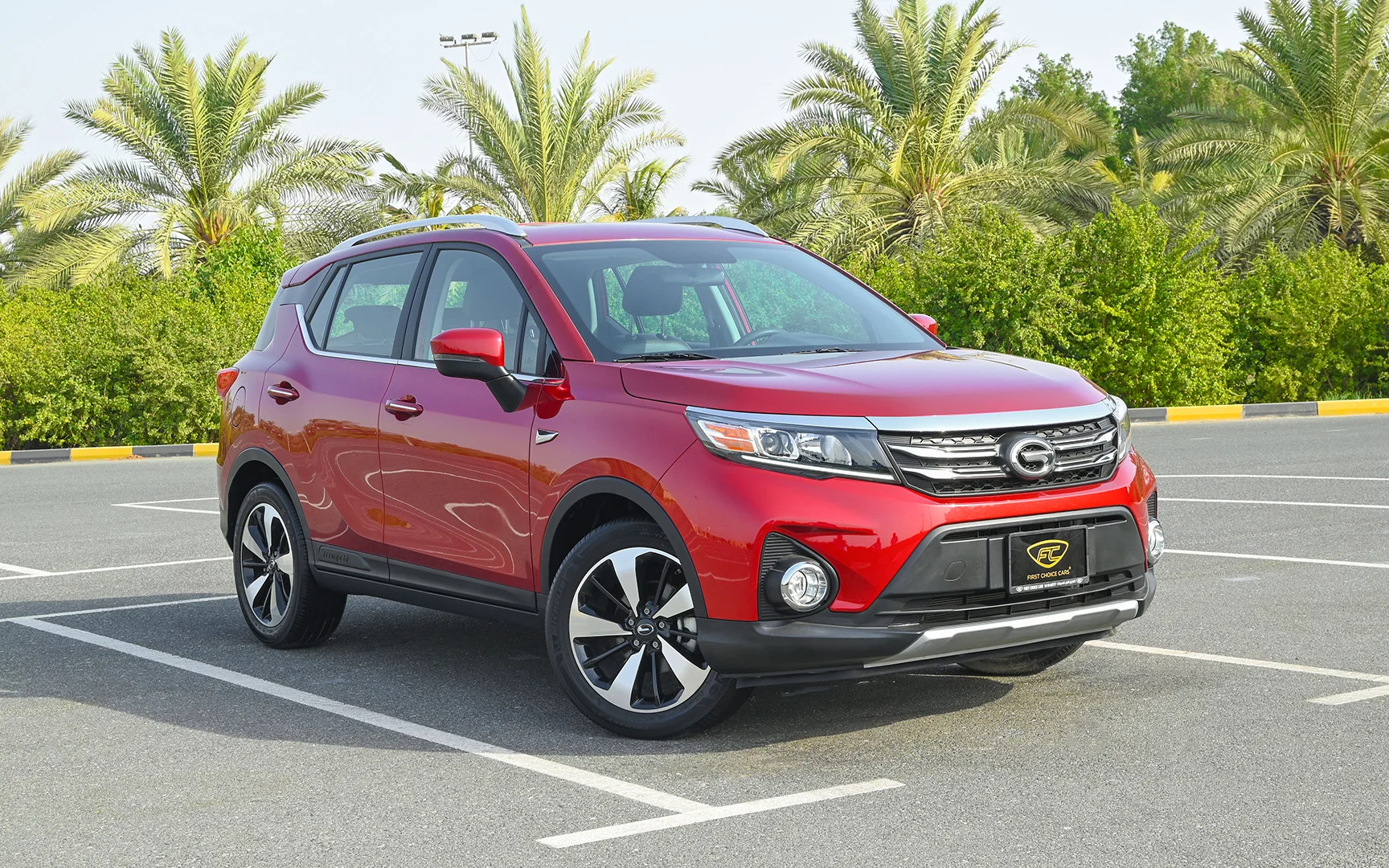 Used 2022 GAC GS3 GE Red – Right Front Diagonal (45°) View at First Choice Cars Sharjah