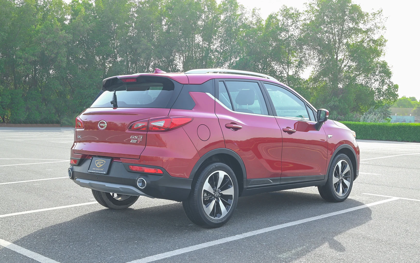 Used 2022 GAC GS3 GE Red – Right Back Diagonal (45°) View at First Choice Cars Sharjah