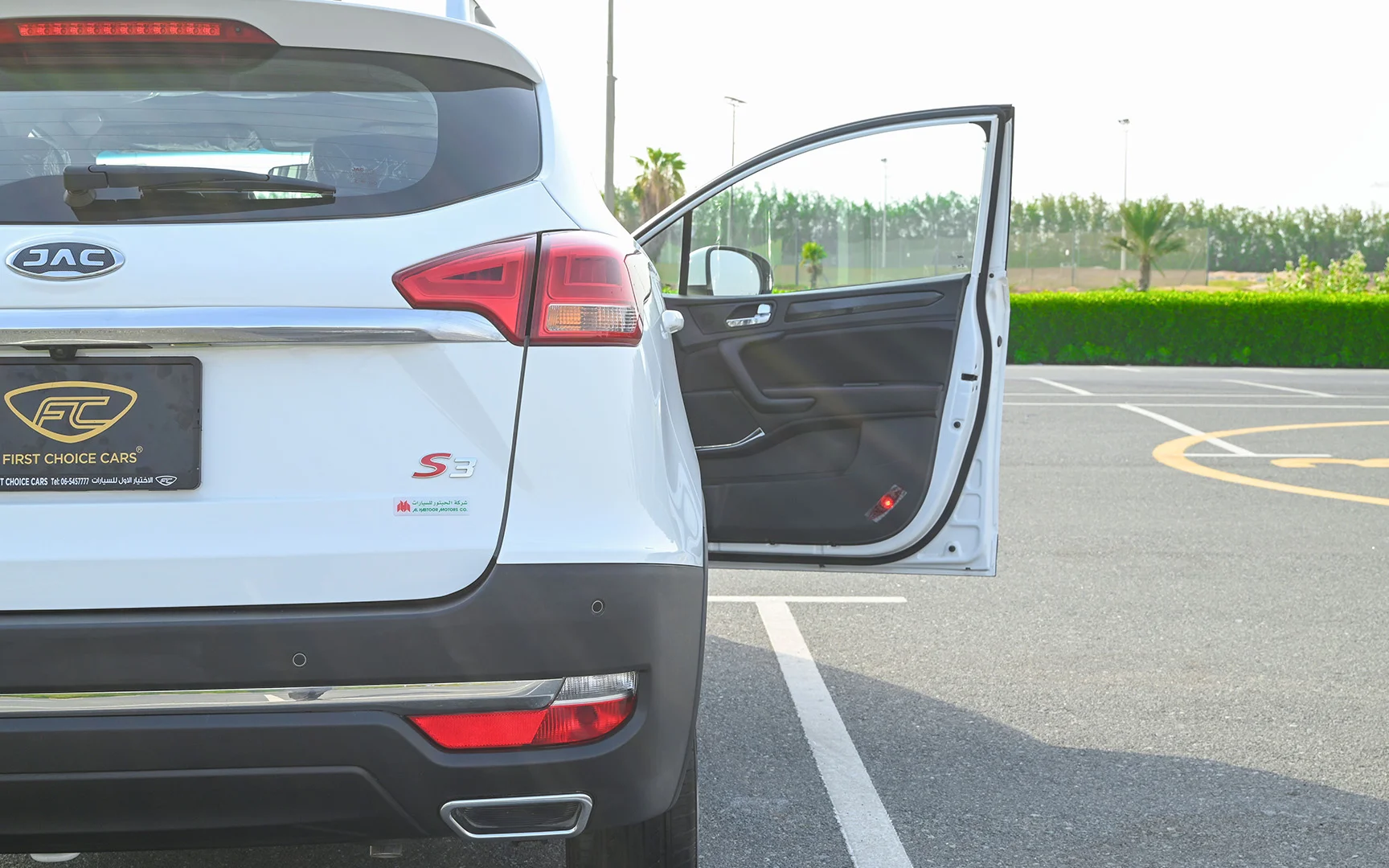 Used 2023 JAC S3 Luxury White – Taillight Close-up at First Choice Cars Sharjah