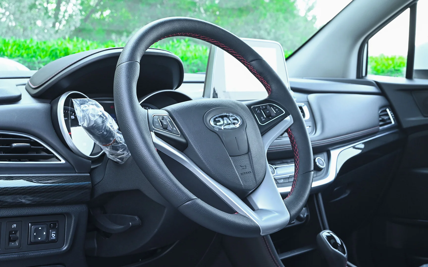 Used 2023 JAC S3 Luxury White – Driver Side Dashboard & Steering View at First Choice Cars Sharjah