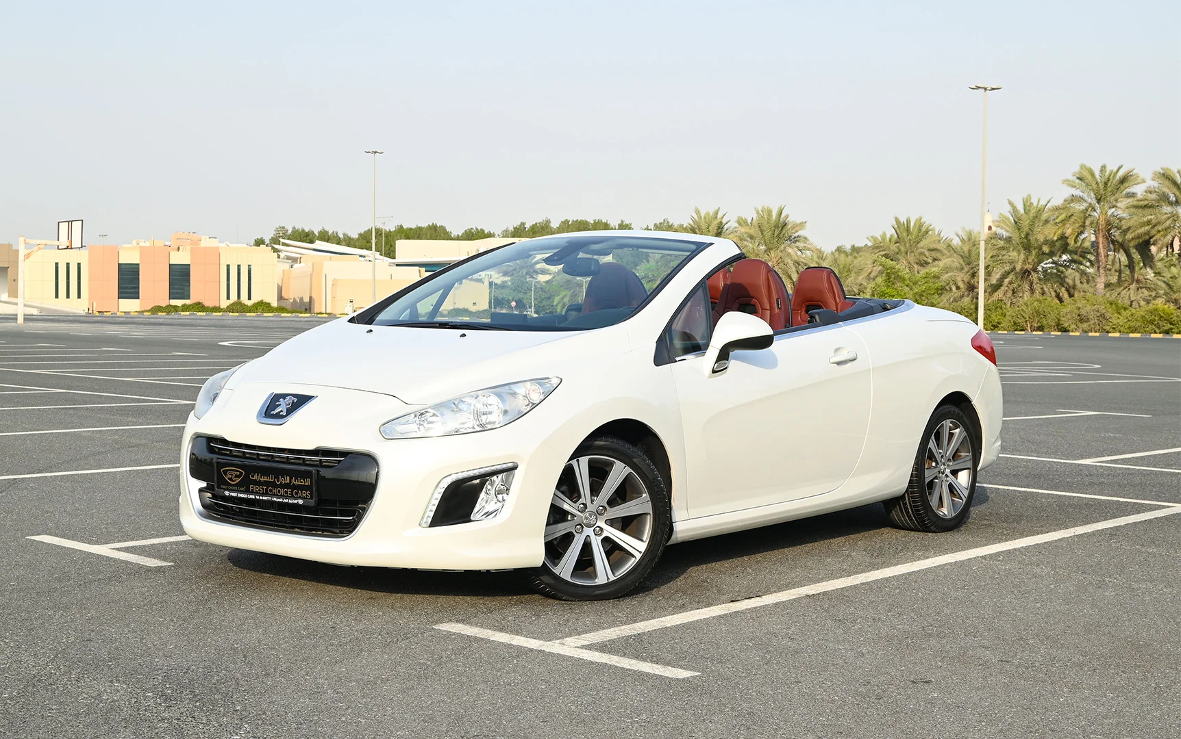 Used 2014 Peugeot 308 CC Convertible in White – Left Front Diagonal (45°) View for Sale at First Choice Cars Dubai Sharjah