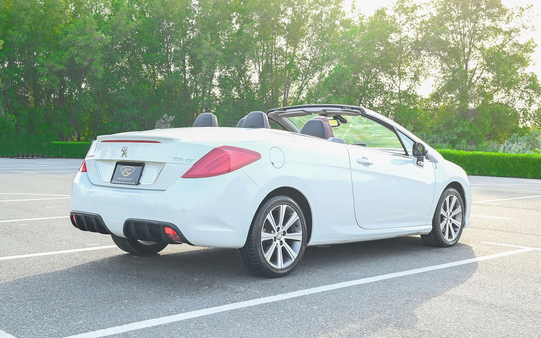 Used 2014 Peugeot 308 CC Convertible in White – Right Back Diagonal (45°) View for Sale at First Choice Cars Dubai Sharjah