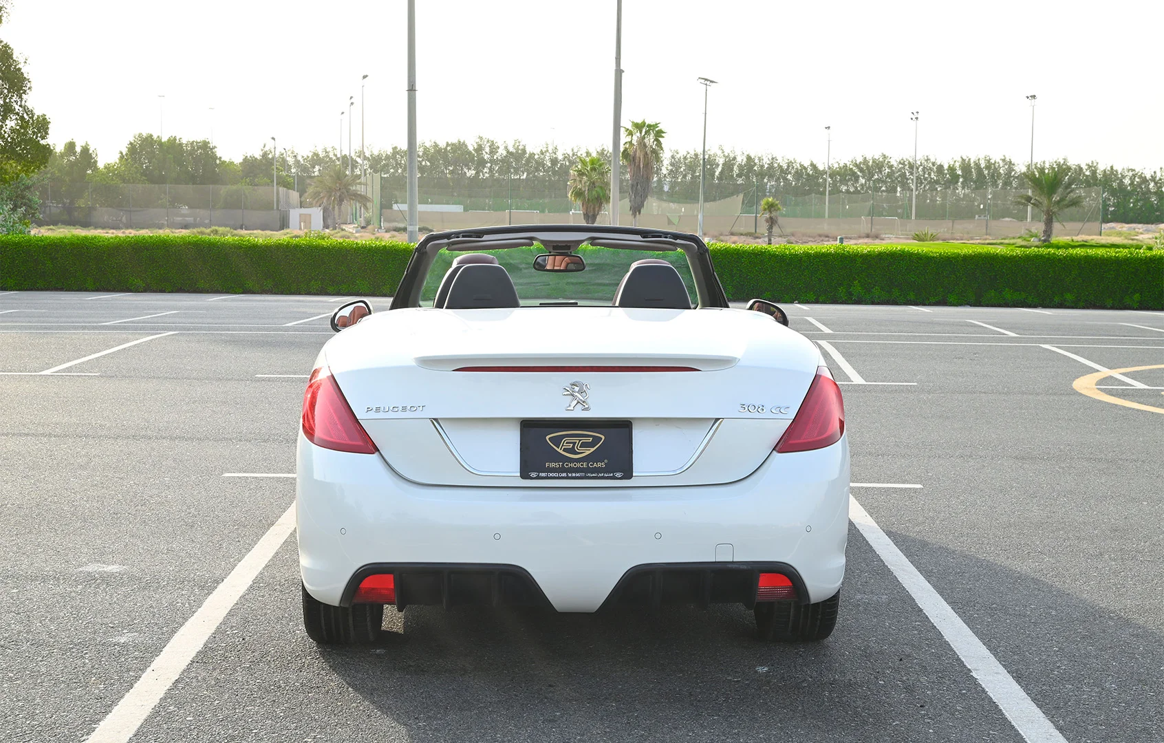 Used 2014 Peugeot 308 CC Convertible in White – Back/Rear View for Sale at First Choice Cars Dubai Sharjah