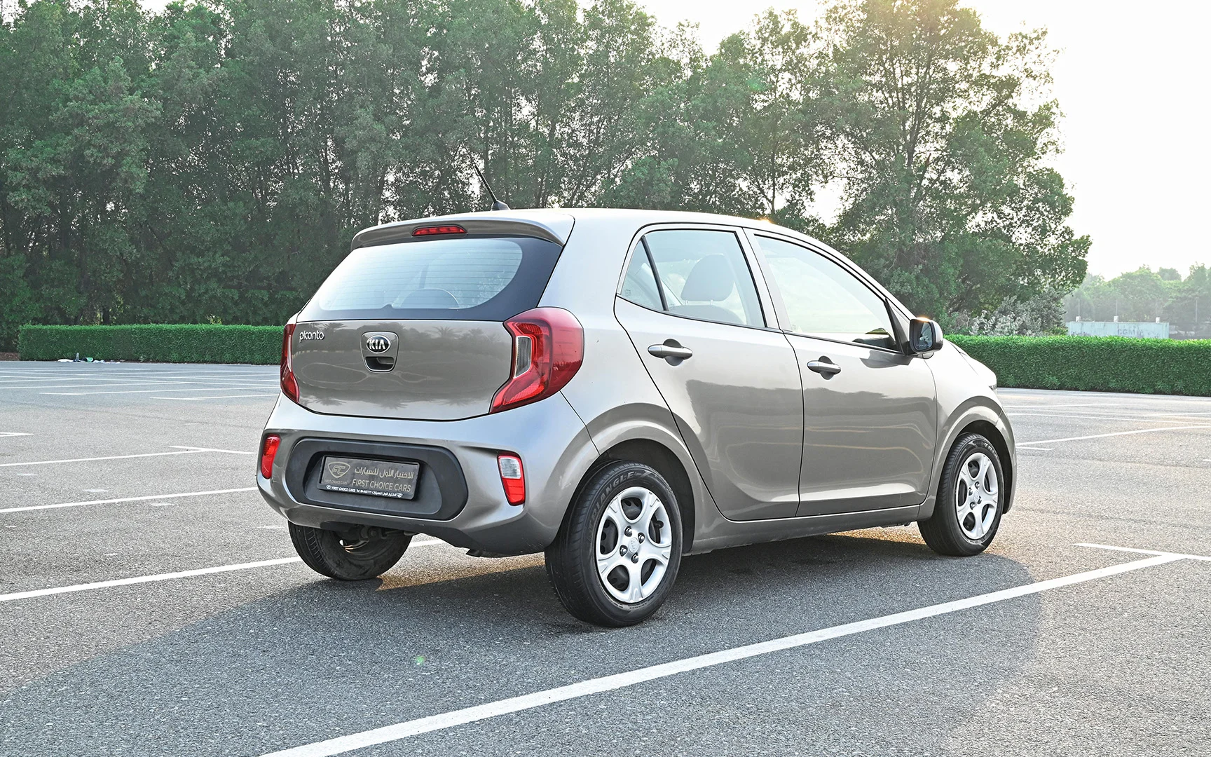 Used 2019 KIA Picanto Lx Grey – Right Back Diagonal (45°) View at First Choice Cars Sharjah