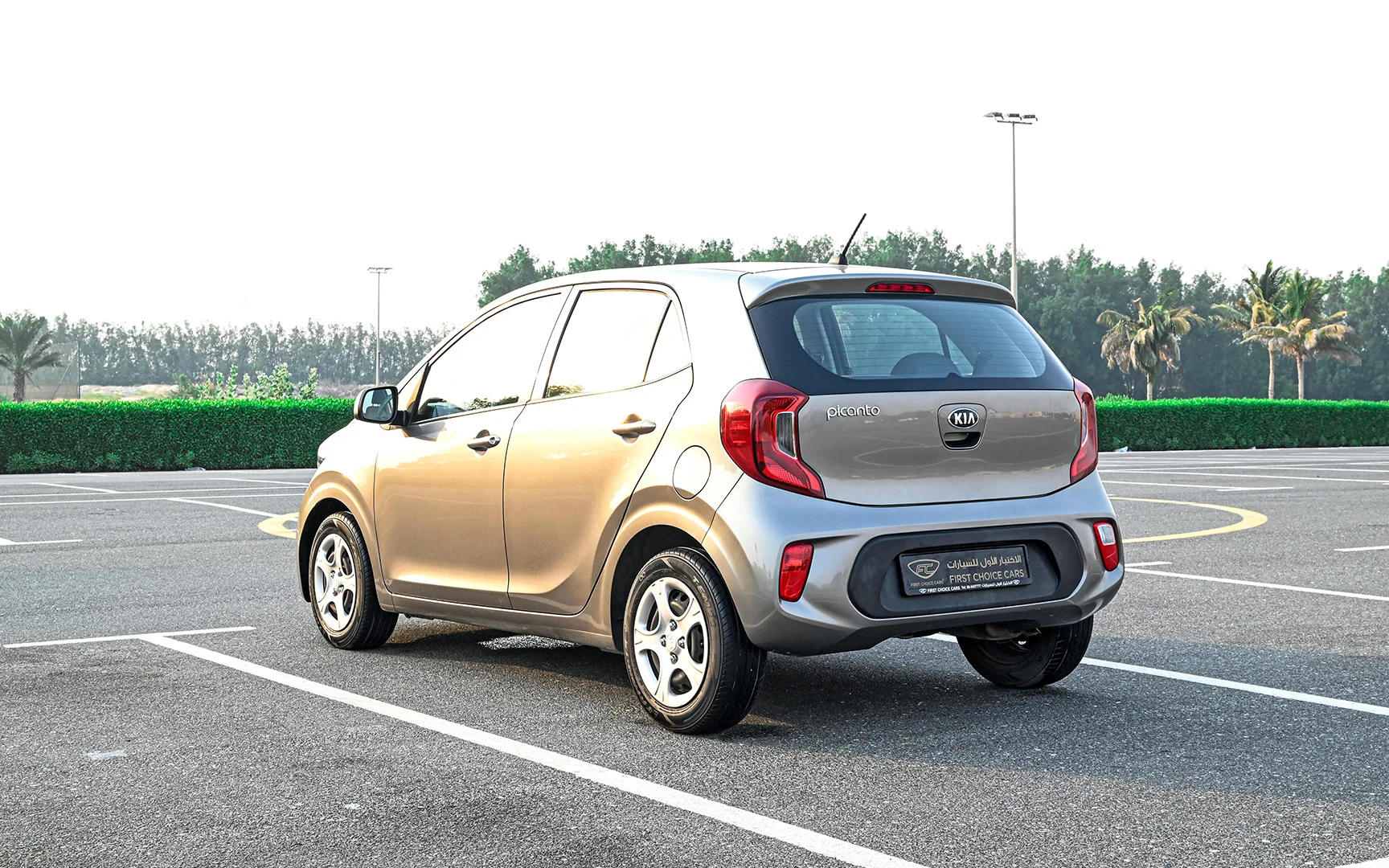 Used 2019 KIA Picanto Lx Grey – Left Back Diagonal (45°) View at First Choice Cars Sharjah