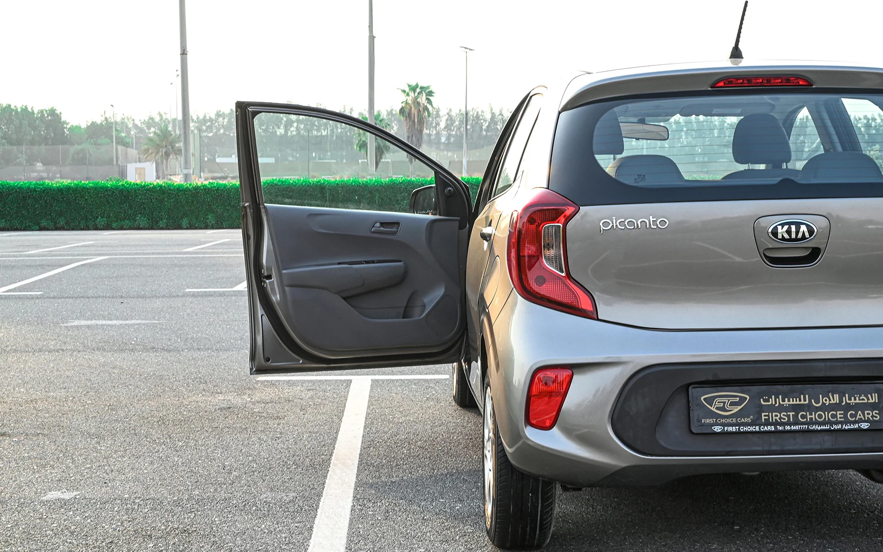 Used 2019 KIA Picanto Lx Grey – Taillight Close-up at First Choice Cars Sharjah