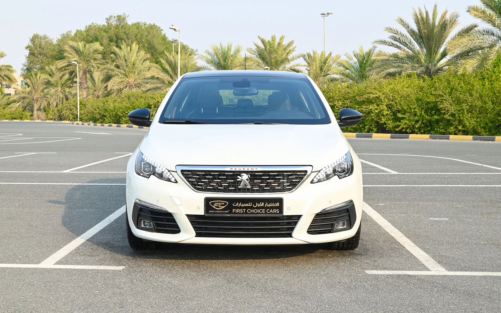 Used 2018 Peugeot 308 GT Line White – Front View at First Choice Cars Sharjah