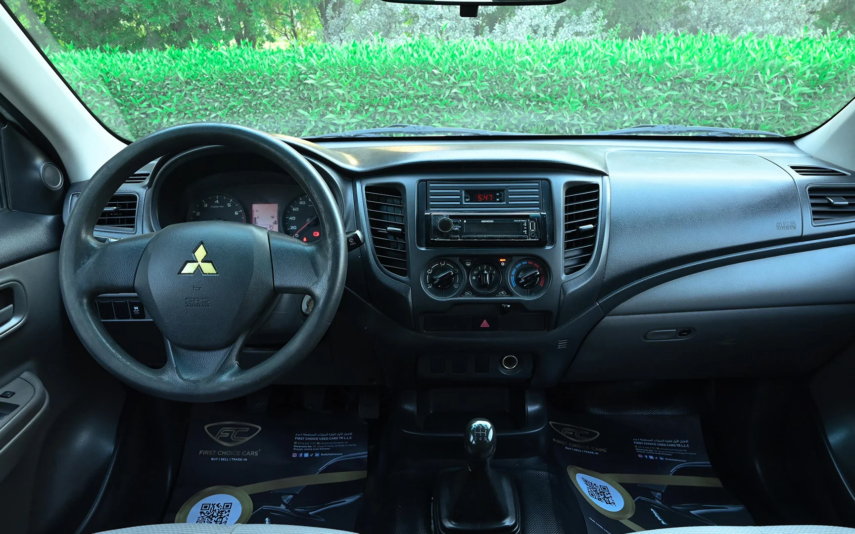 Used 2018 Mitsubishi L200 GL Double Cabin White – Front Cabin / Dashboard Full View at First Choice Cars Sharjah