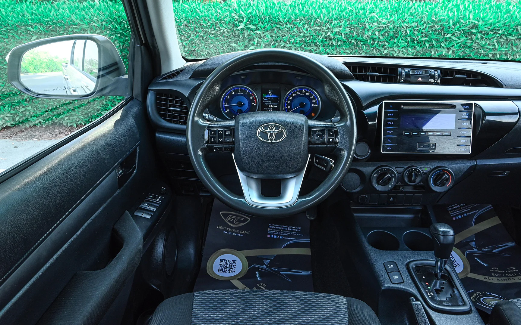 Used 2018 Toyota Hilux GLX Double Cabin in White – Steering Wheel & Instrument Cluster for Sale at First Choice Cars Dubai Sharjah