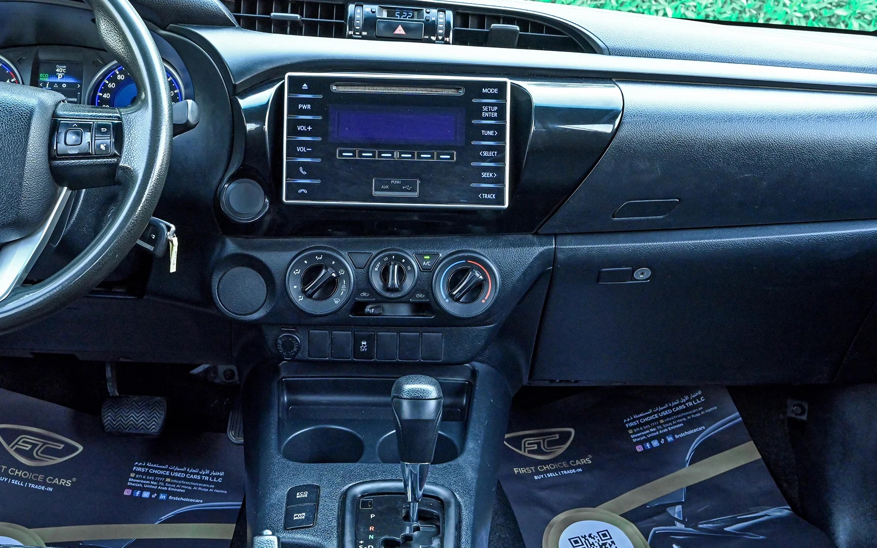 Used 2018 Toyota Hilux GLX Double Cabin White – Infotainment / Touchscreen System at First Choice Cars Sharjah