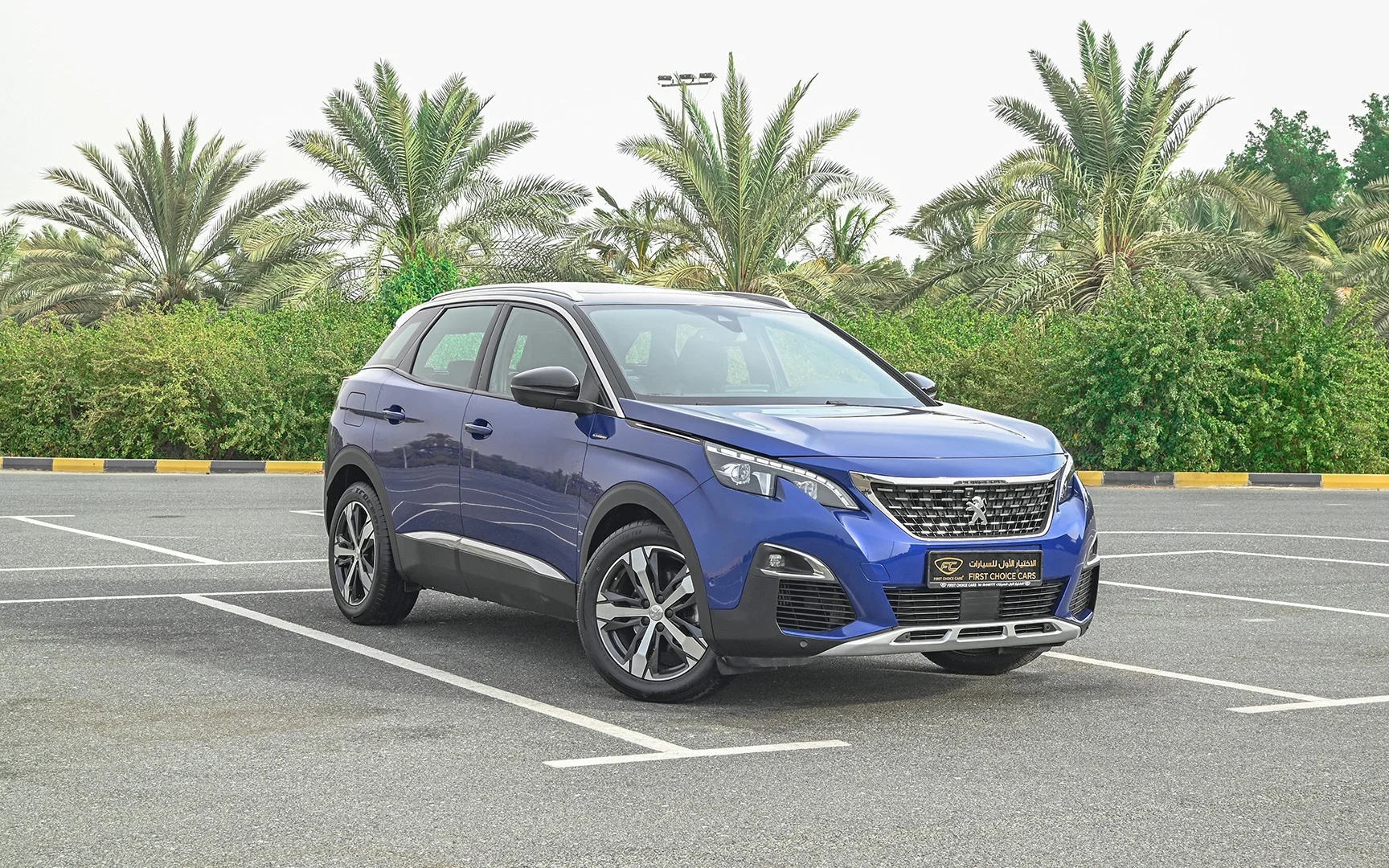 Used 2020 Peugeot 3008 GT Blue – Right Front Diagonal (45°) View at First Choice Cars Sharjah