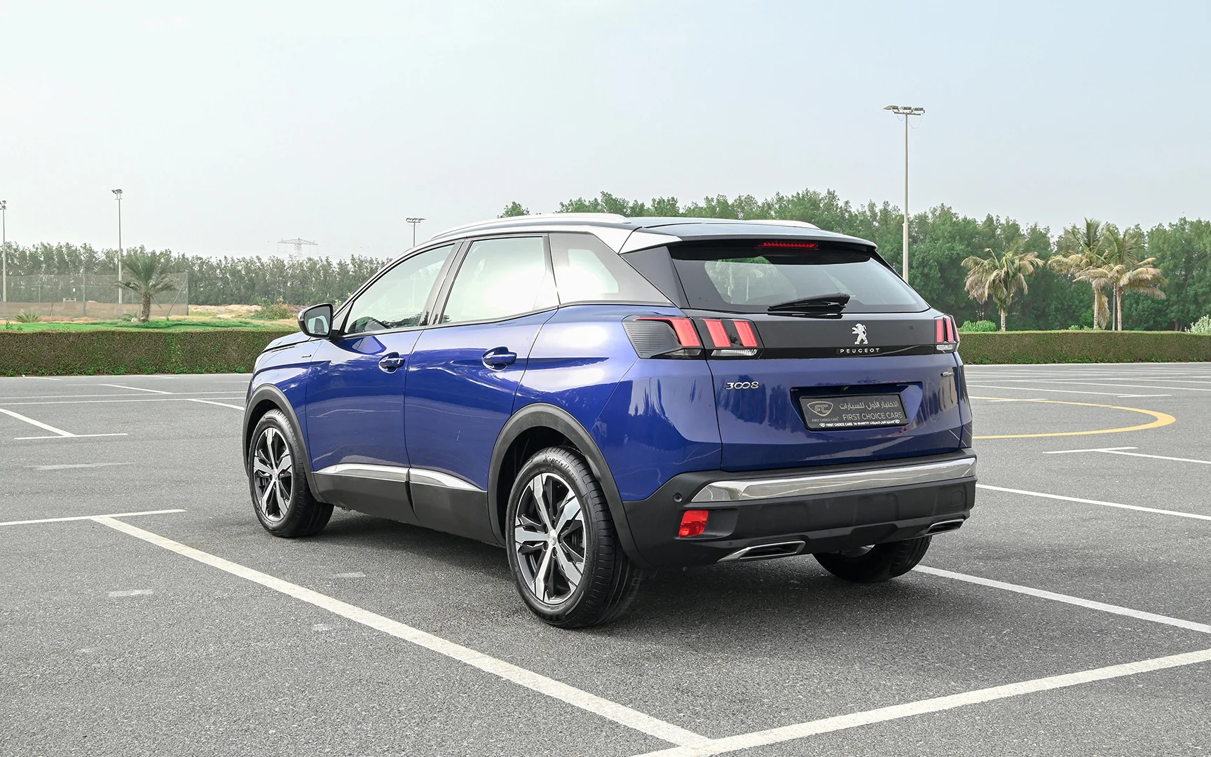 Used 2020 Peugeot 3008 GT Blue – Left Back Diagonal (45°) View at First Choice Cars Sharjah