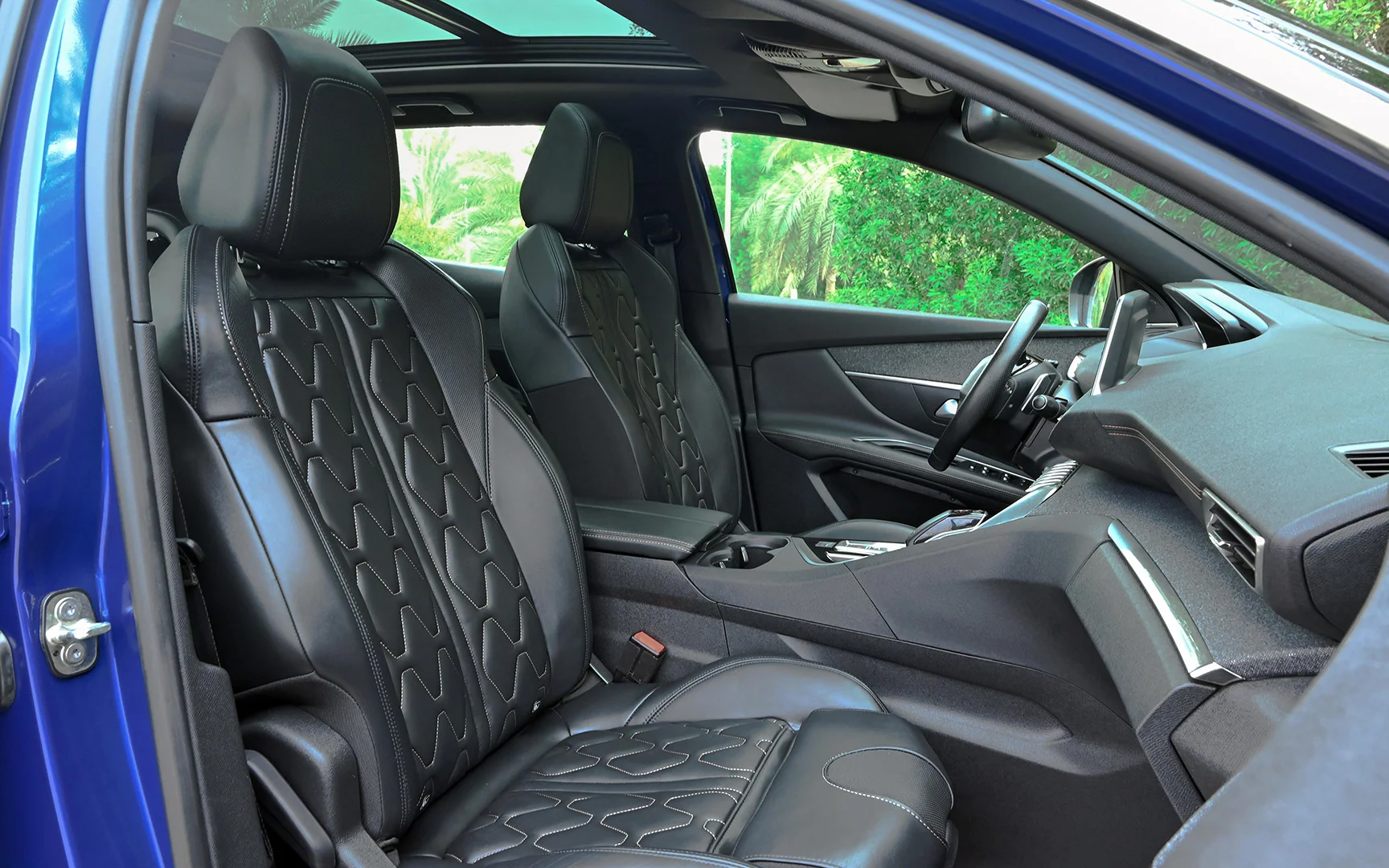 Used 2020 Peugeot 3008 GT Blue – Front Passenger Side Cabin View at First Choice Cars Sharjah