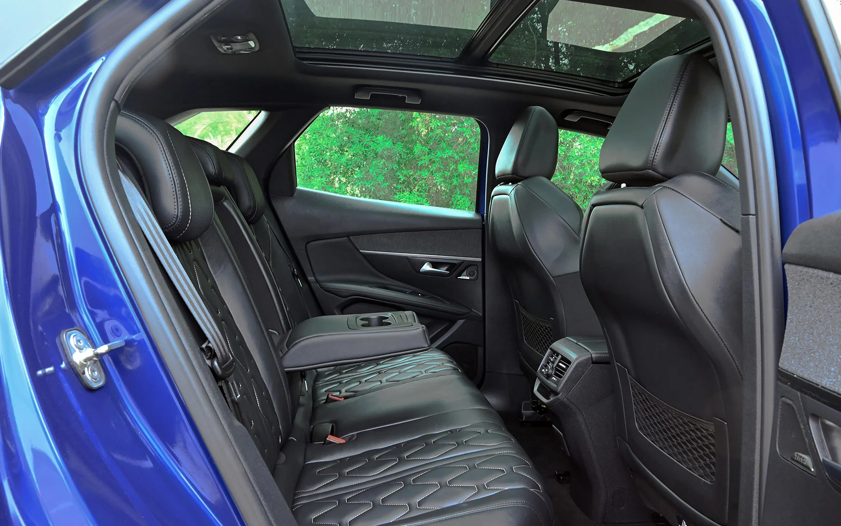 Used 2020 Peugeot 3008 GT Blue – Rear Passenger Side Cabin View at First Choice Cars Sharjah