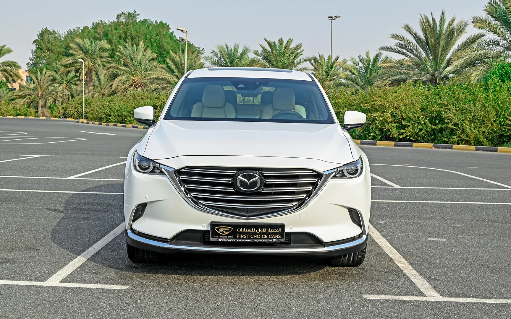 Used 2018 Mazda CX-9 Limited White – Front View at First Choice Cars Sharjah