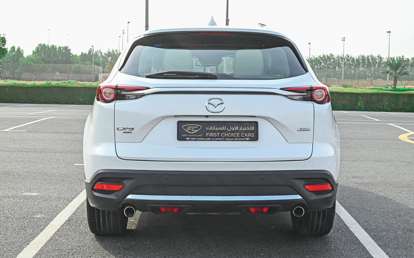 Used 2018 Mazda CX-9 Limited White – Back/Rear View at First Choice Cars Sharjah
