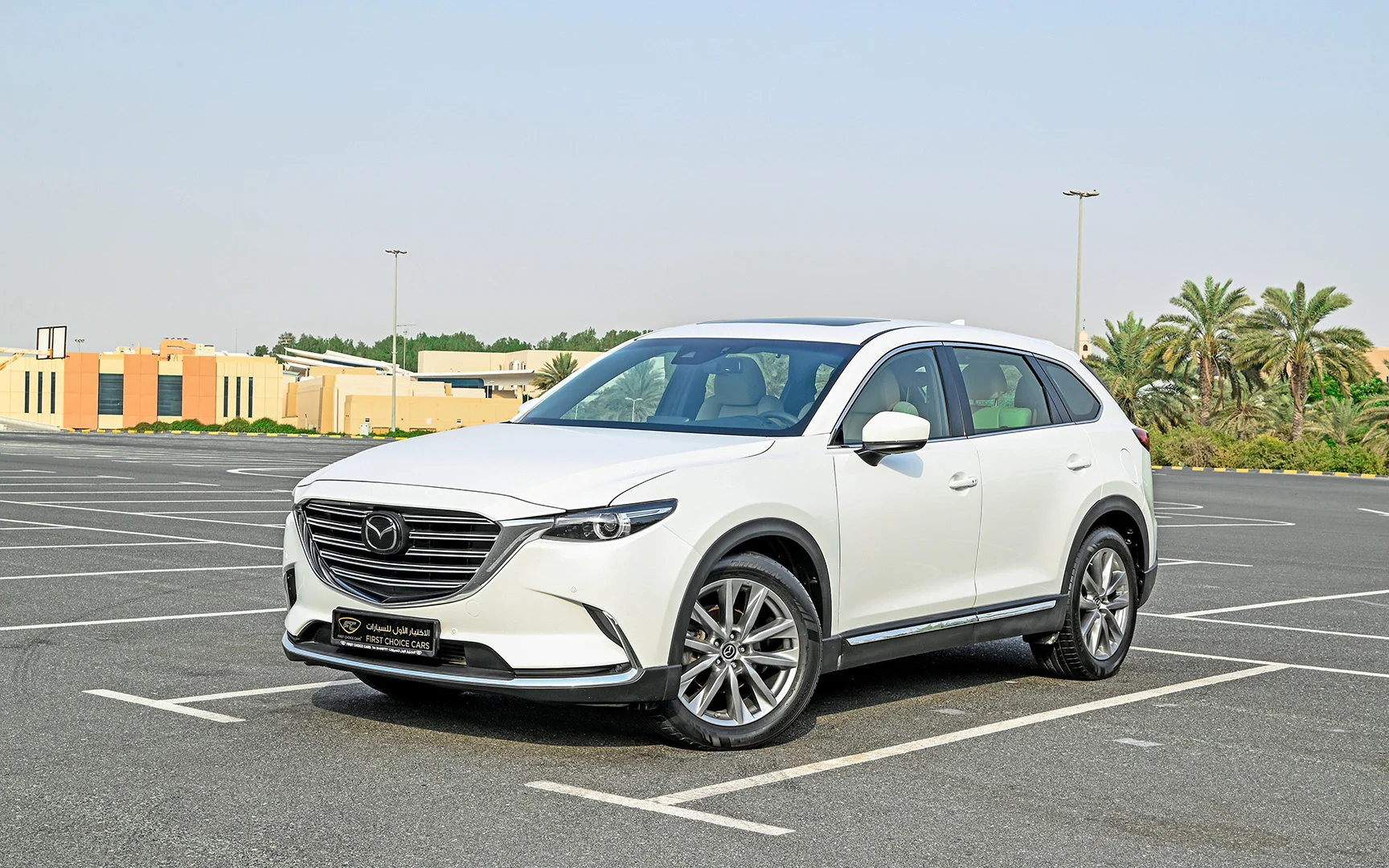 Used 2018 Mazda CX-9 Limited White – Left Front Diagonal (45°) View at First Choice Cars Sharjah