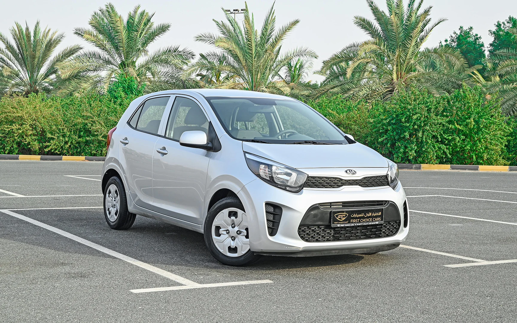 Used 2020 KIA Picanto Lx Silver – Right Front Diagonal (45°) View at First Choice Cars Sharjah