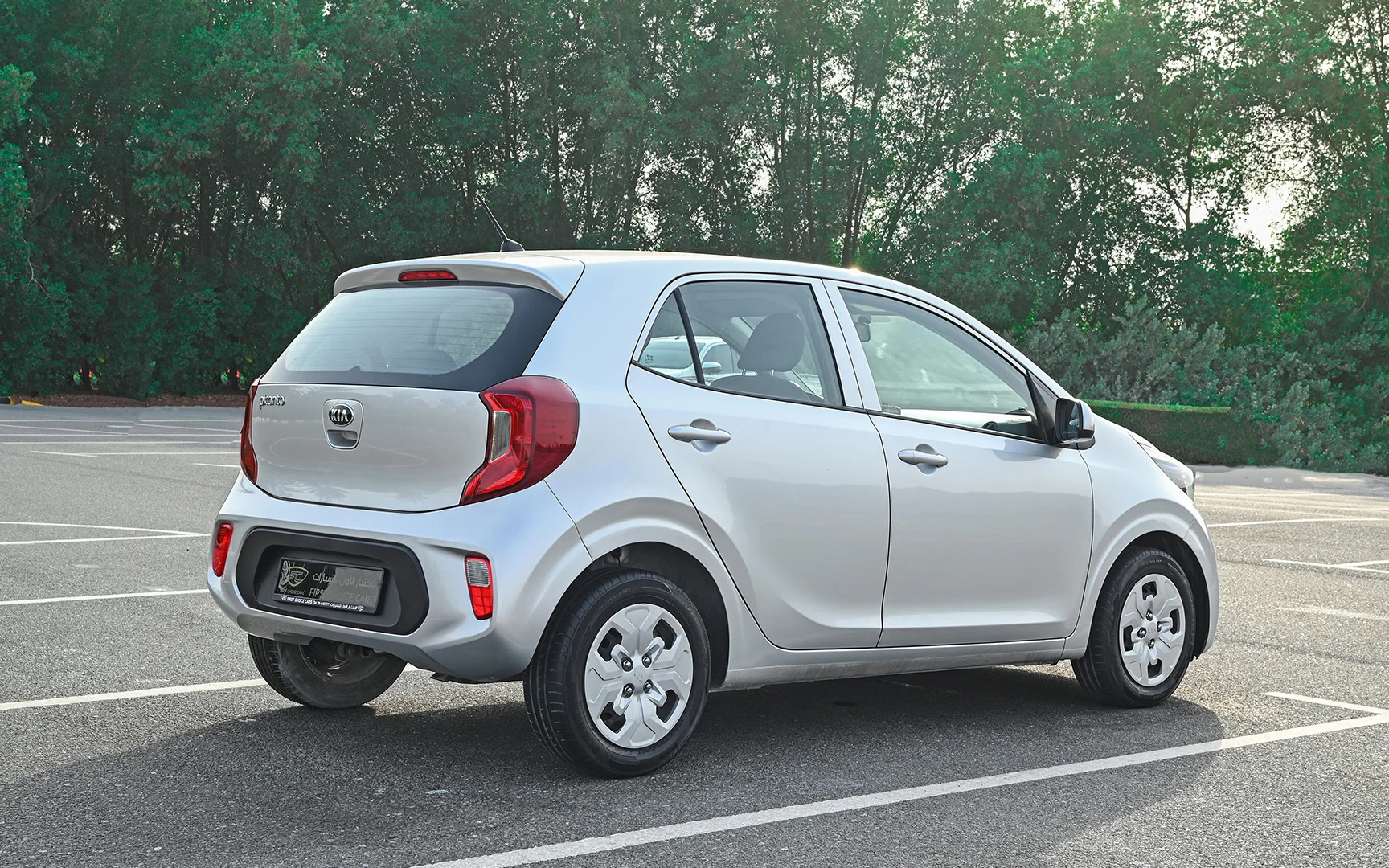 Used 2020 KIA Picanto Lx Silver – Right Back Diagonal (45°) View at First Choice Cars Sharjah