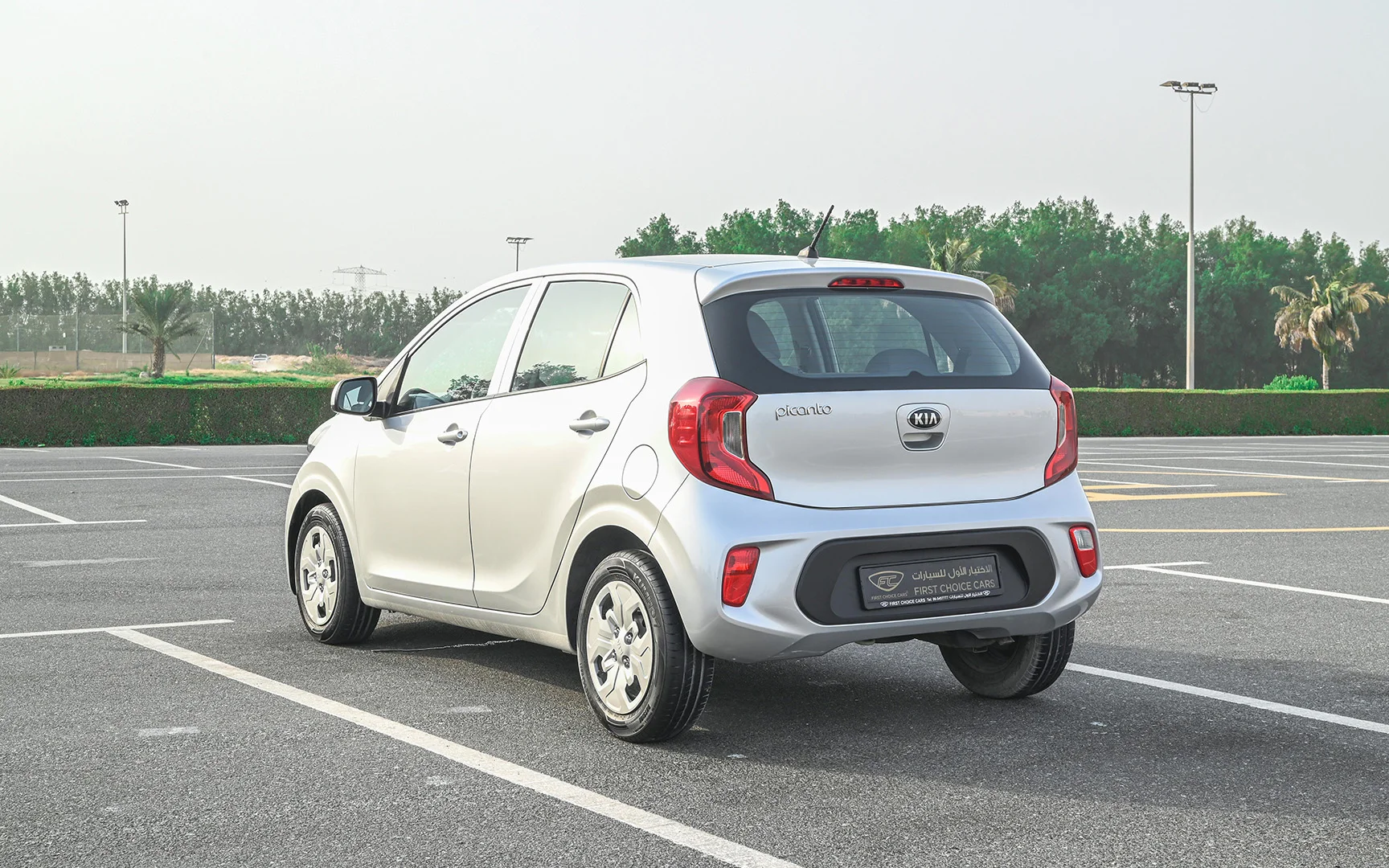 Used 2020 KIA Picanto Lx Silver – Left Back Diagonal (45°) View at First Choice Cars Sharjah