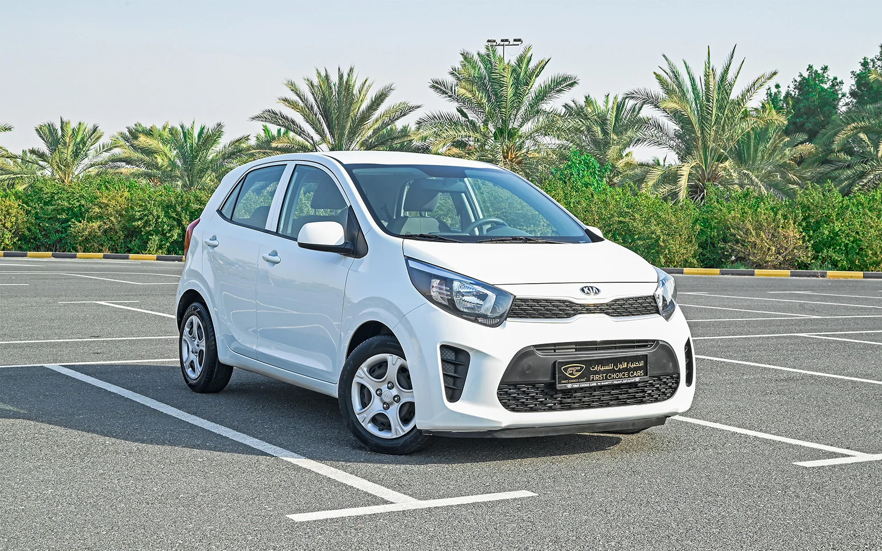 Used 2019 KIA Picanto LX White – Right Front Diagonal (45°) View at First Choice Cars Sharjah