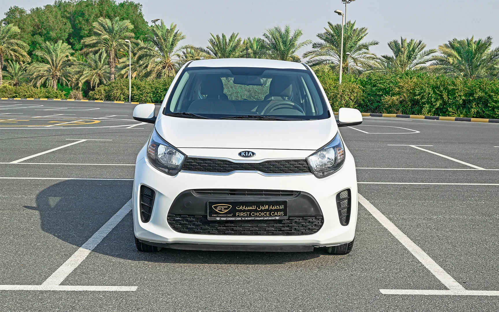Used 2019 KIA Picanto LX White – Front View at First Choice Cars Sharjah