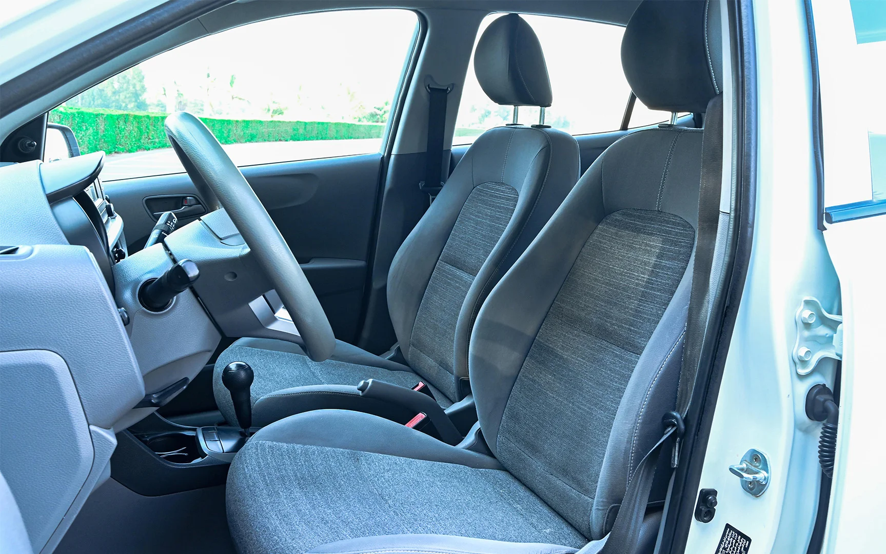 Used 2019 KIA Picanto LX White – Front Driver Side Cabin View at First Choice Cars Sharjah