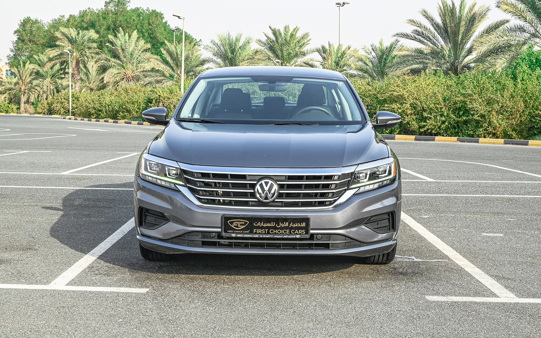 Used 2020 Volkswagen PASSAT Comfortline Grey – Front View at First Choice Cars Sharjah