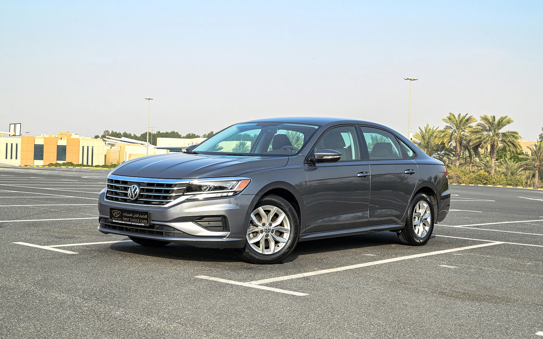 Used 2020 Volkswagen PASSAT Comfortline Grey – Left Front Diagonal (45°) View at First Choice Cars Sharjah