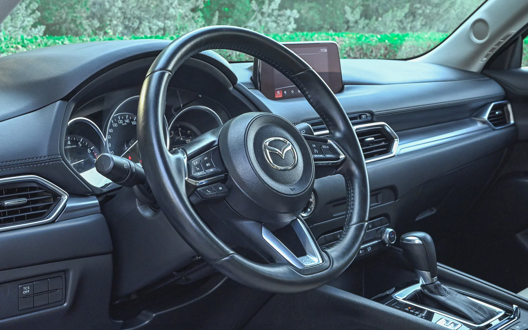 Used 2020 Mazda CX-5 GT White – Driver Side Dashboard & Steering View at First Choice Cars Sharjah