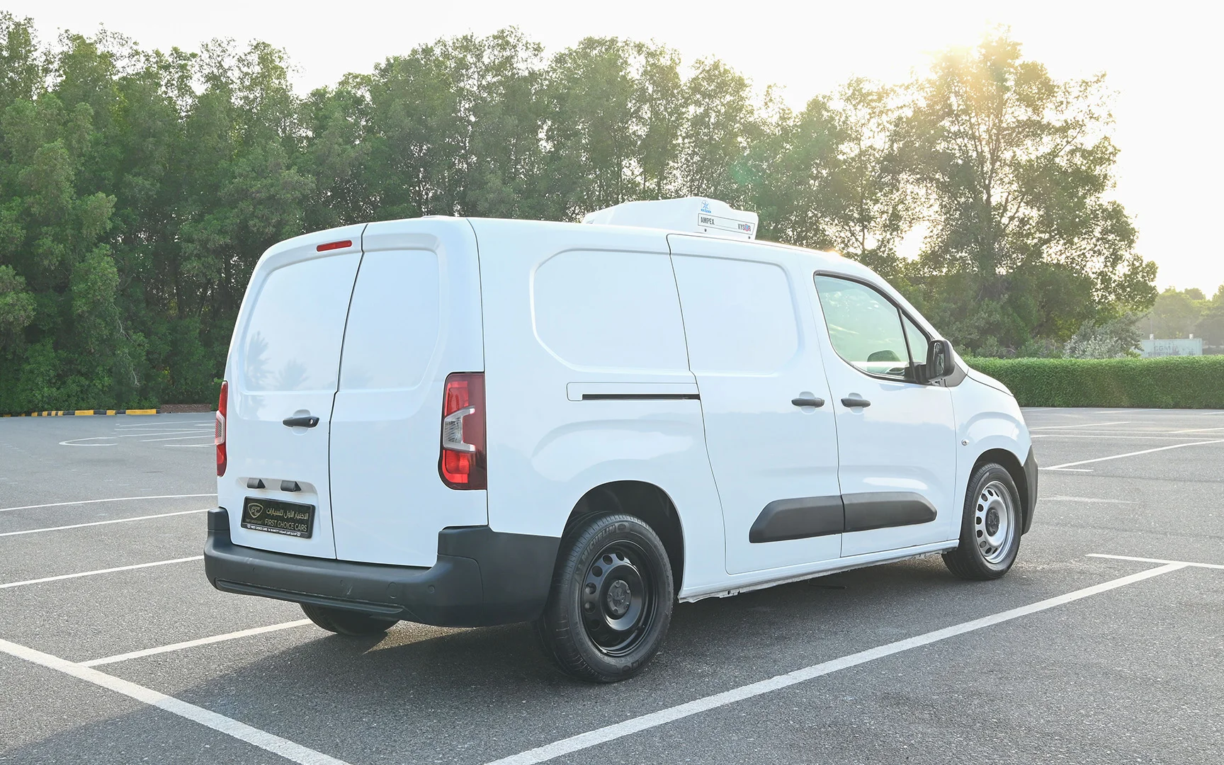 Used 2020 Peugeot Partner Long Van in White – Right Back Diagonal (45°) View for Sale at First Choice Cars Dubai Sharjah