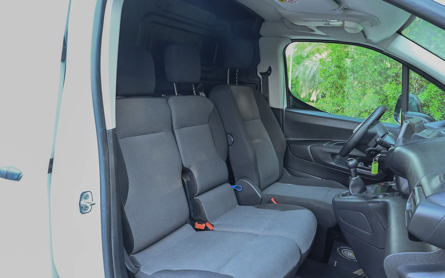 Used 2020 Peugeot Partner Long Van in White – Front Passenger Side Cabin View for Sale at First Choice Cars Dubai Sharjah